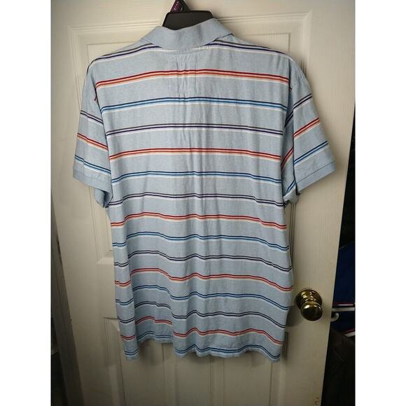 $ Old Navy Men's XXL Polo Striped Blue Shirt Short Sleeve Two Button Close - Picture 10 of 10